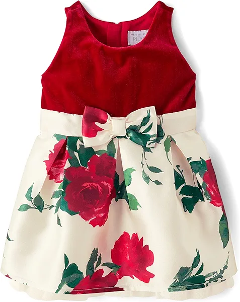 The Children's Place Baby Girls' and Toddler Sleeveless Holiday Dressy Dresses