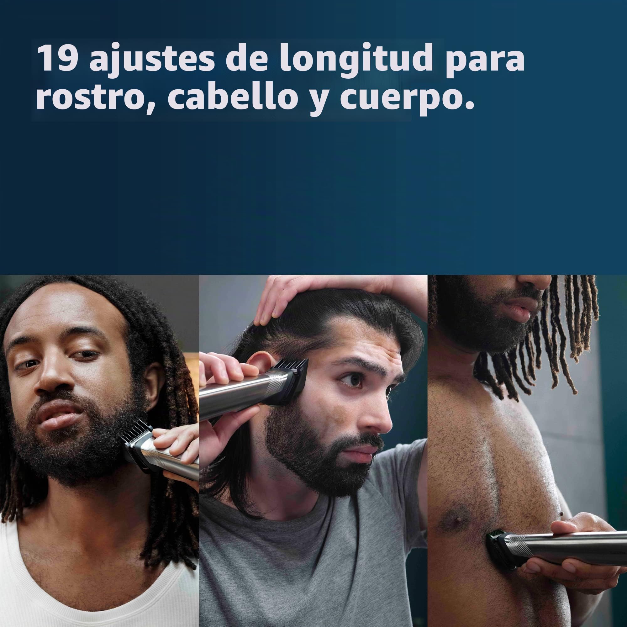 Philips Norelco Multigroom MG9510/60 - Kit de aseo para hombre, 9000-21 piezas, para barba, cuerpo, cara, nariz, orejas, recortadora de pelo con estuche de almacenamiento premium, MG9510/60