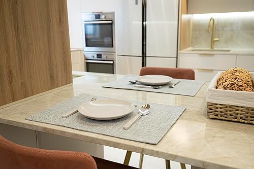 Miniatura 7 de Juego de 4 manteles individuales lavables para fiestas, elegantes manteles individuales para mesa de cocina, juego de 4 manteles individuales de