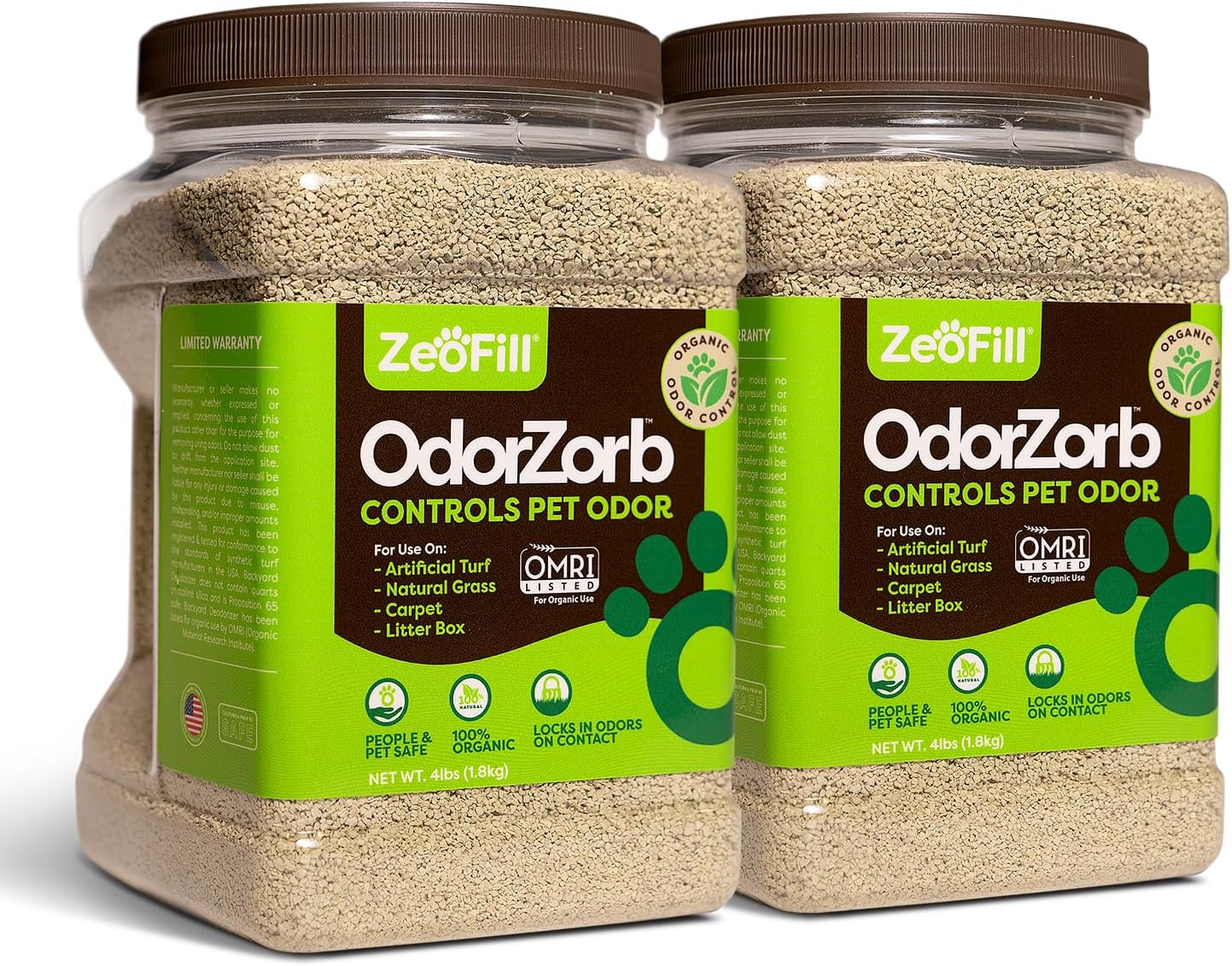 ZeoFill Dog Urine Odor Eliminator for Yards & Artificial Turf – Absorbs & Neutralizes Pet Smells on Grass, Lawns, & Dog Runs | Natural Outdoor Deodorizer Granules | 4 lb