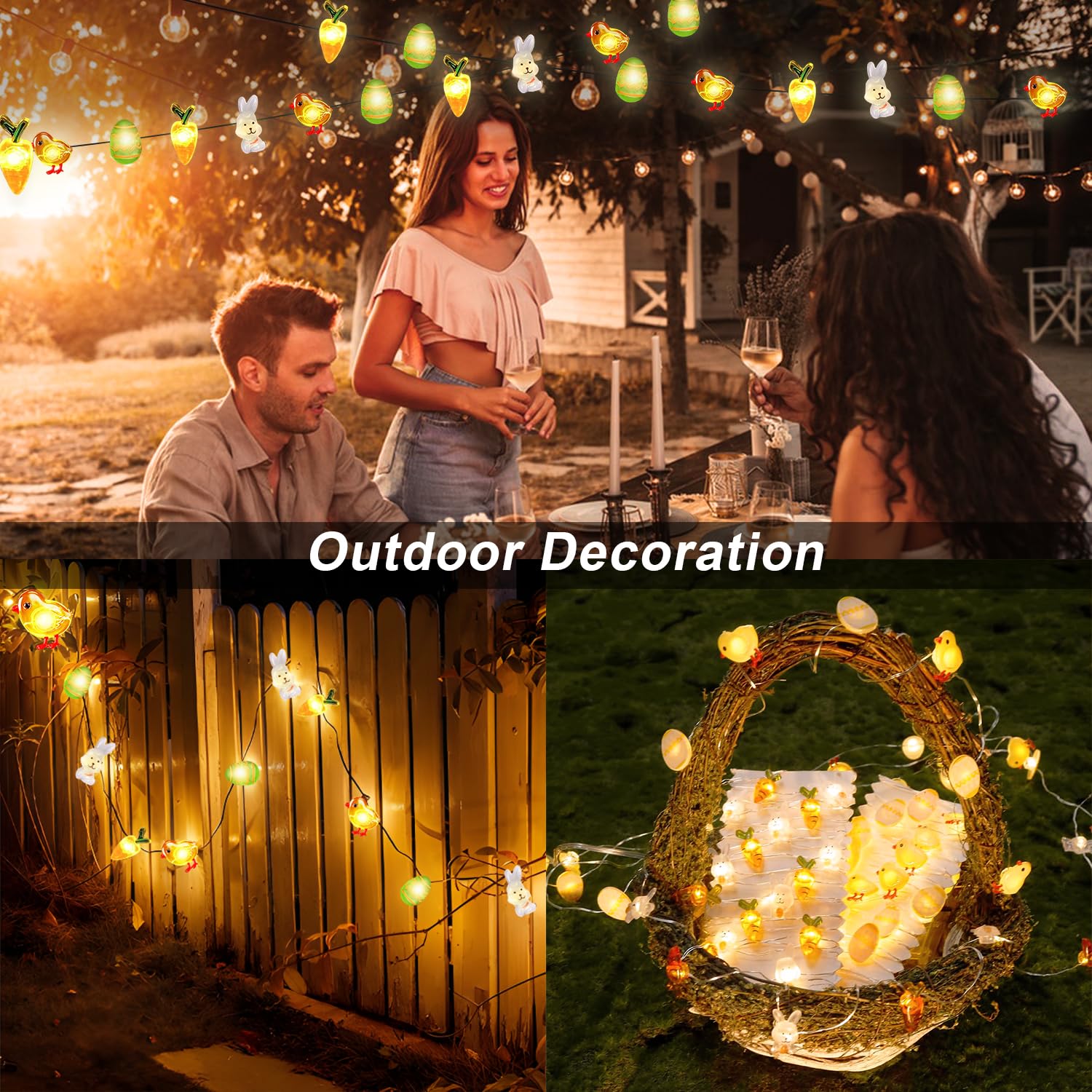 Lumières Décoratives Pâques De Fil D'étoile Guirlandes Lumineuses