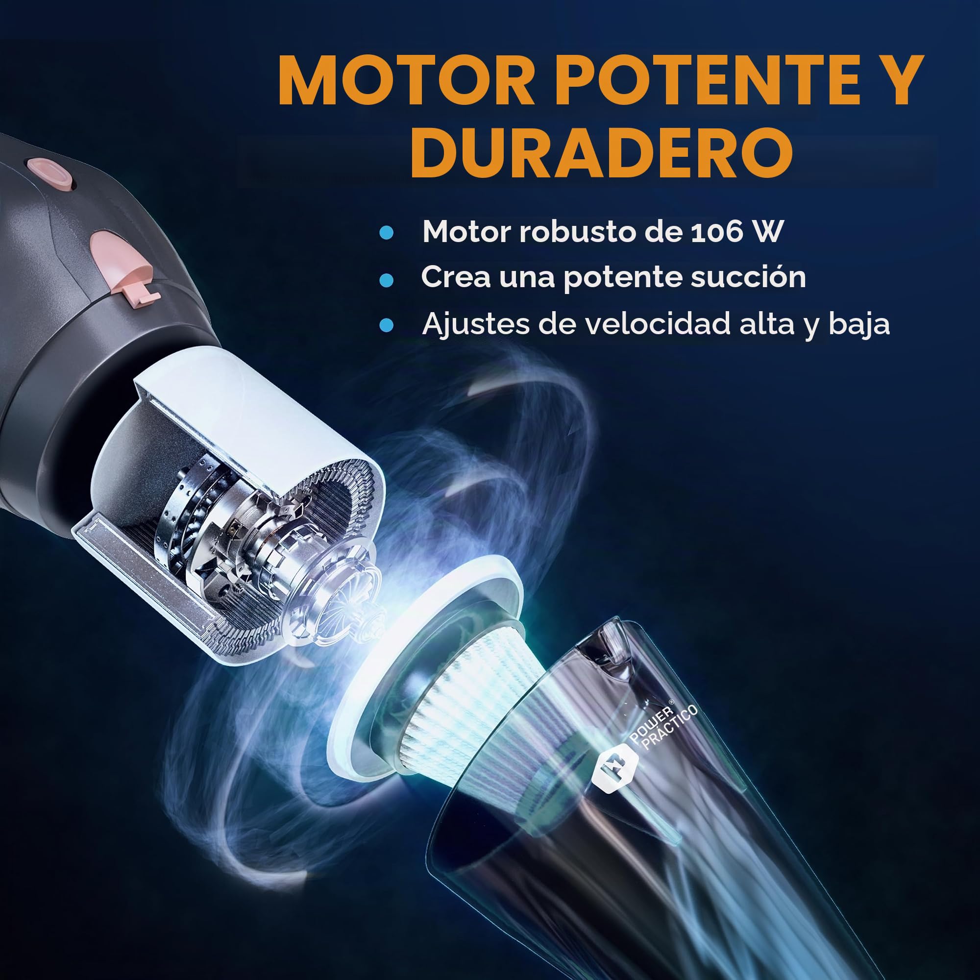 THISWORX Aspiradora portátil de Alta Potencia para Coche, aspiradora de Mano 3 Accesorios, Cable de 5 m y Bolsa de Almacenamiento 12 V alimentación
