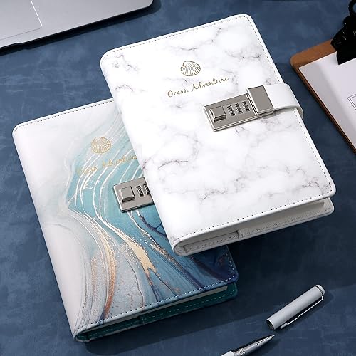 Miniatura 8 de Diario con candado para mujer, diario con cerradura personal recargable, diario con bloqueo de cuero, cuaderno de escritura B6 para niñas, diario