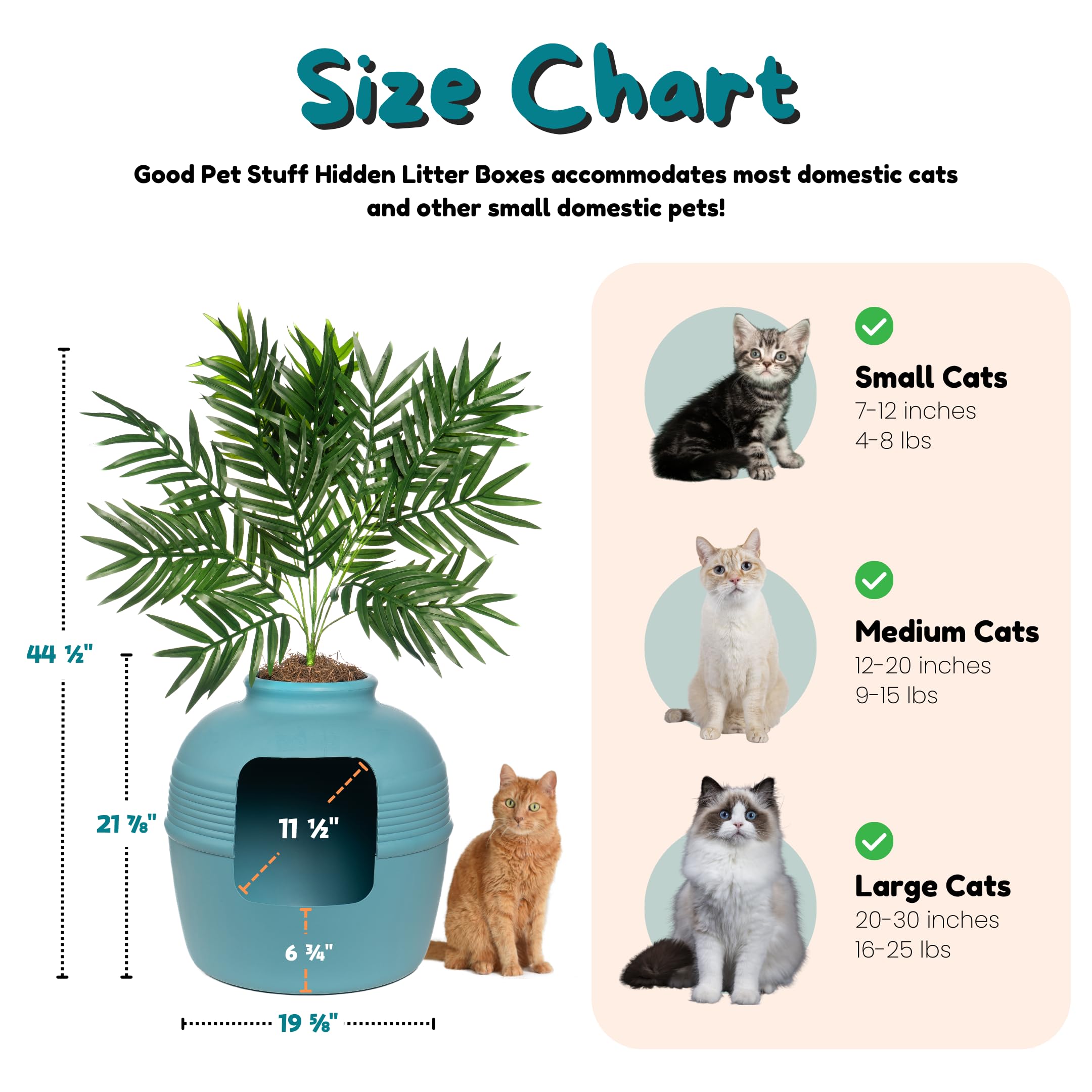 Good Pet Stuff zestaw podstawowy okrągłej ukrytej kociej kuwety w kształcie plantera ze sztuczną rośliną, wentylowany system filtrów węglowych z kapturem do kontroli zapachów, łatwy do czyszczenia,