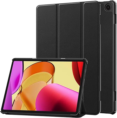 Miimall Case Compatible for Fire Max 11 Tablet 2023, Ultra Thin Slim Leather + Foldable Design PC Back Full Protector Auto WakeSleep Trifold Stand