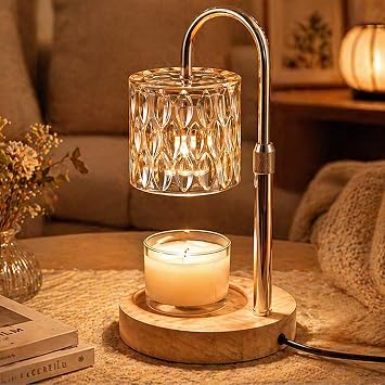 Candle Warmer Lamp with Timer Dimmable Adjustable Height Candle Lamp Warmer with 2 Bulbs Fits All Jar Scented Candles Birthday Gifts for Women House Warming for New Home Decor