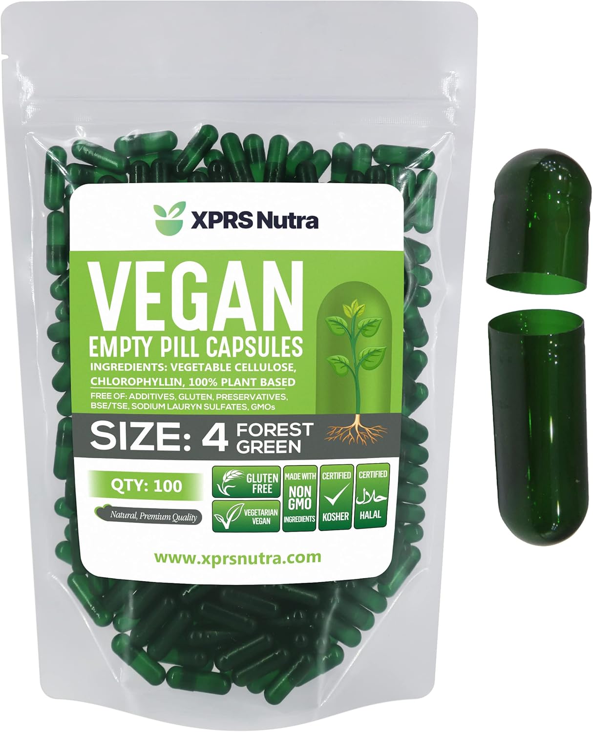 Where To Buy Empty Pill Capsules XPRS Nutra Size 4 Empty Capsules - 100 Count Small Empty Vegan Capsules