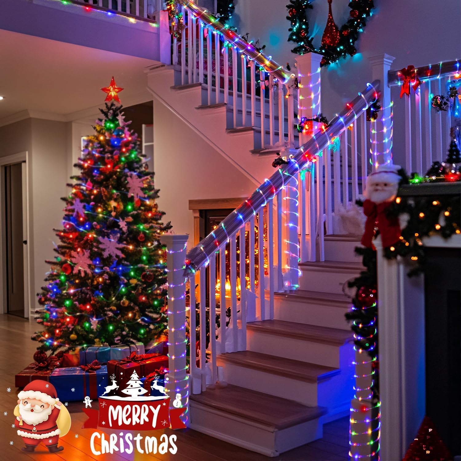 Luci a LED per interni, 100 luci a tubo LED con 18 colori, luci per esterni, impermeabili, per esterni, giardino, piscina, camera da letto, matrimoni, feste, decorazioni per interni ed esterni