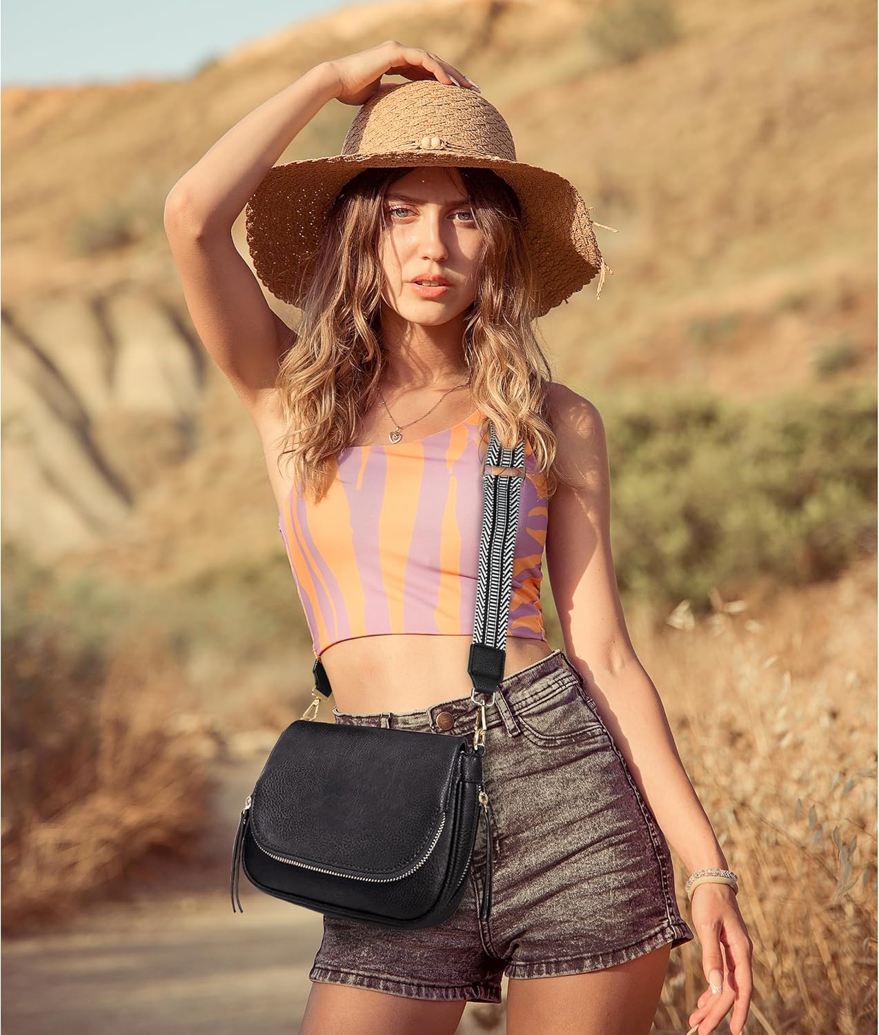 Crossbody Bags for Women Small Pu Leather Over the Shoulder Purses and Flap Cross Body Handbags with Multi Pockets - Image 2