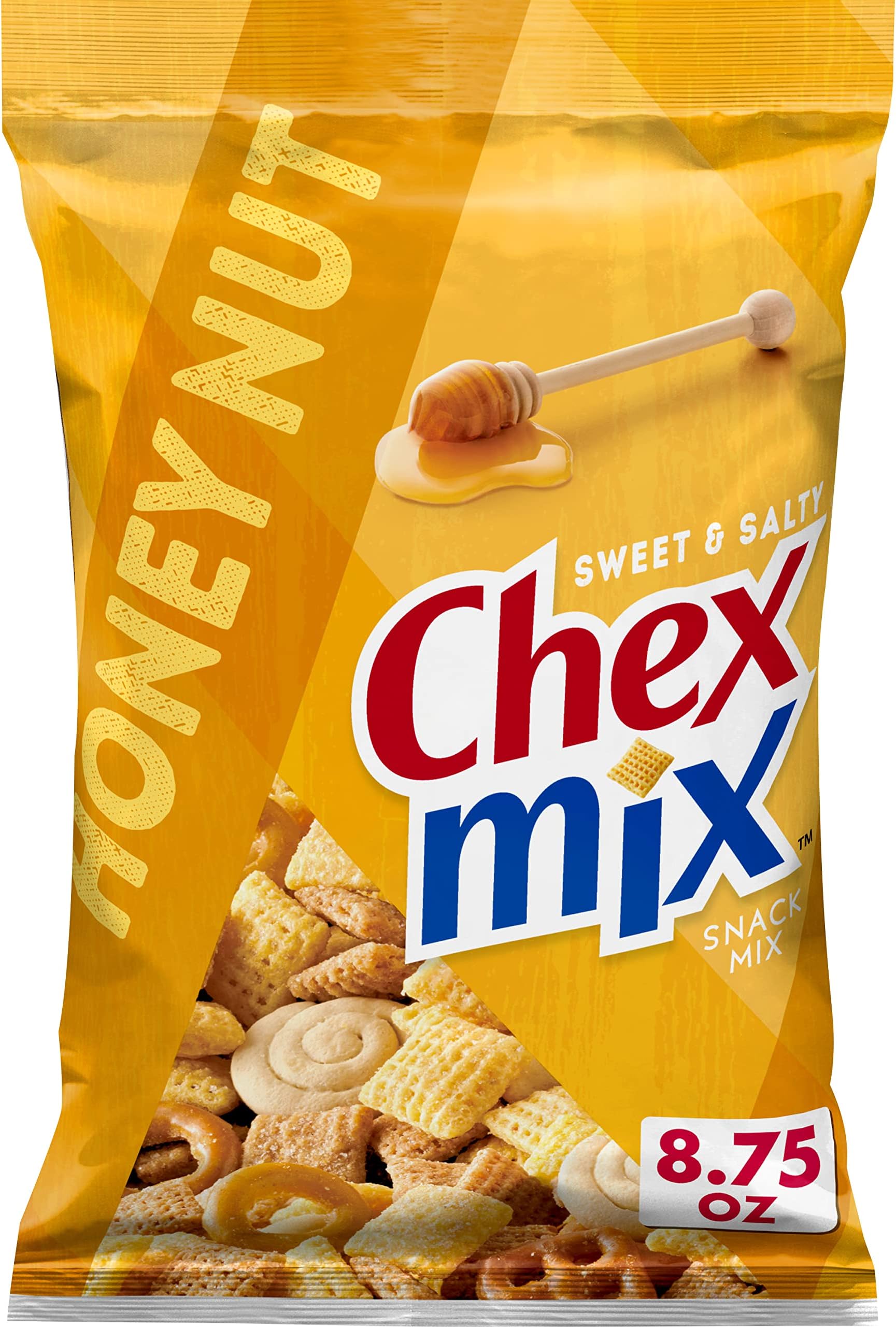 Chex Mix Snack Party Mix, Honey Nut, Sweet Salty Pub Mix Snack Bag, 8.75 oz