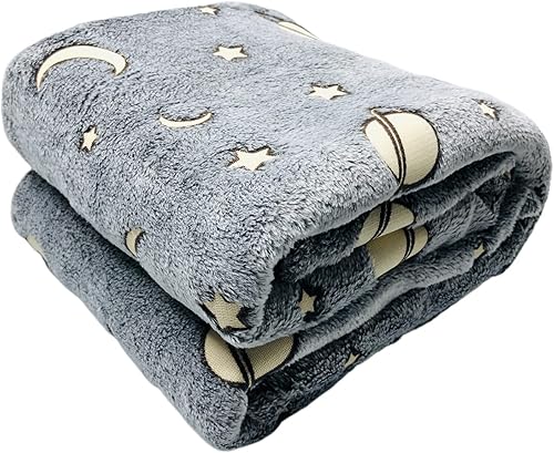 Miniatura 2 de Manta que brilla en la oscuridad, dinosaurios verdes, mantas luminosas para todas las estaciones, regalos para niños y adultos (56 x 72 pulgadas,