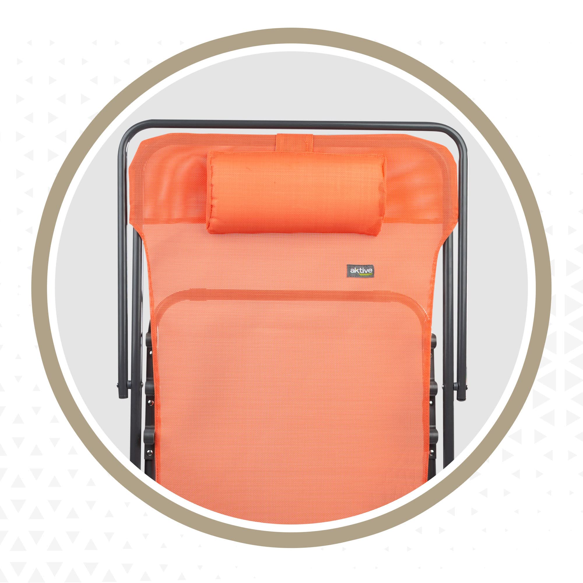 AKTIVE Hamac Pliable Jardin Multi-Position Orange avec Coussin