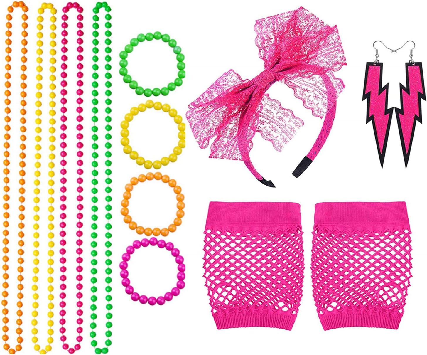 80's neon accessory set 