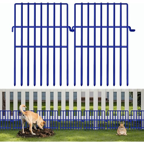 25 Panels Animal Barrier Fence, No Dig Fences 17in (H) X 27ft (L), Garden Fencing Animal Barrier for Dogs and Rabbits, Rustproof Metal Fence Border, Under Fences Barrier for Outdoor, Yard, Patio