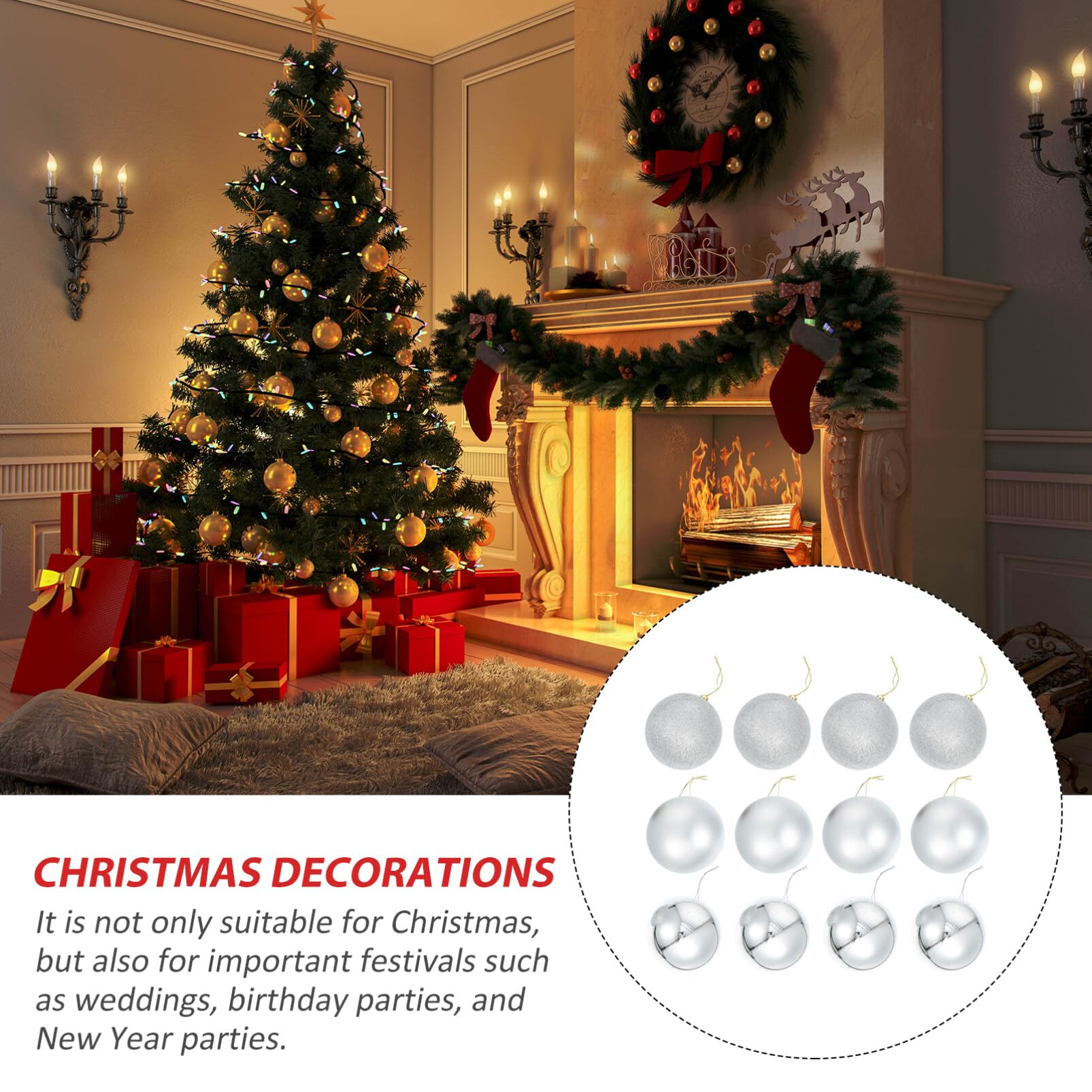Ciieeo 24stücke Hängende Kugeln als Weihnachtsbaumanhänger Kleine Dekokugeln für Drinnen und Draußen Weihnachtsdekoration aus Hochwertigem Material