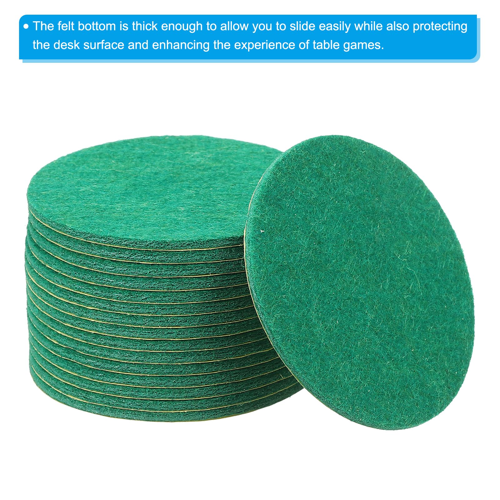 PATIKIL Air Hockey Mallet Felt Pads 59mm, 16Pcs Air Hockey Felt Pushers Pads Replacement for Game Tables Green - Image 4