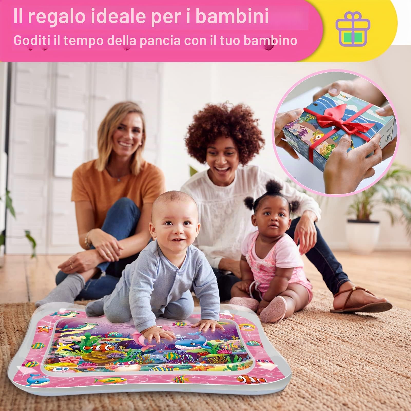 Infinno Tappetino d'Acqua per Bambini 3 6 9 Mesi Sviluppo Sensoriale Regalo Neonati