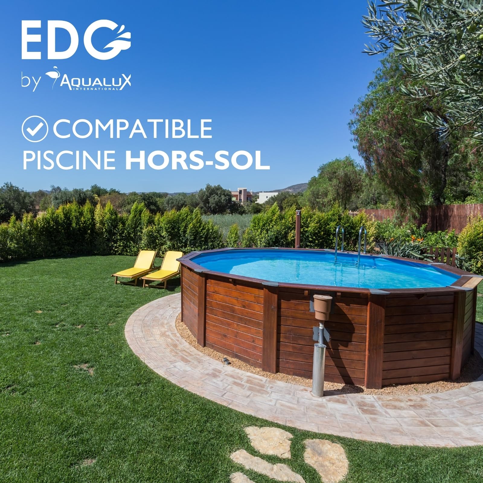 Tapis De Sol Piscine Hors Sol - 550 x 510 cm – 110 g/m² - Feutrine Piscine - Protection Liner - EDG