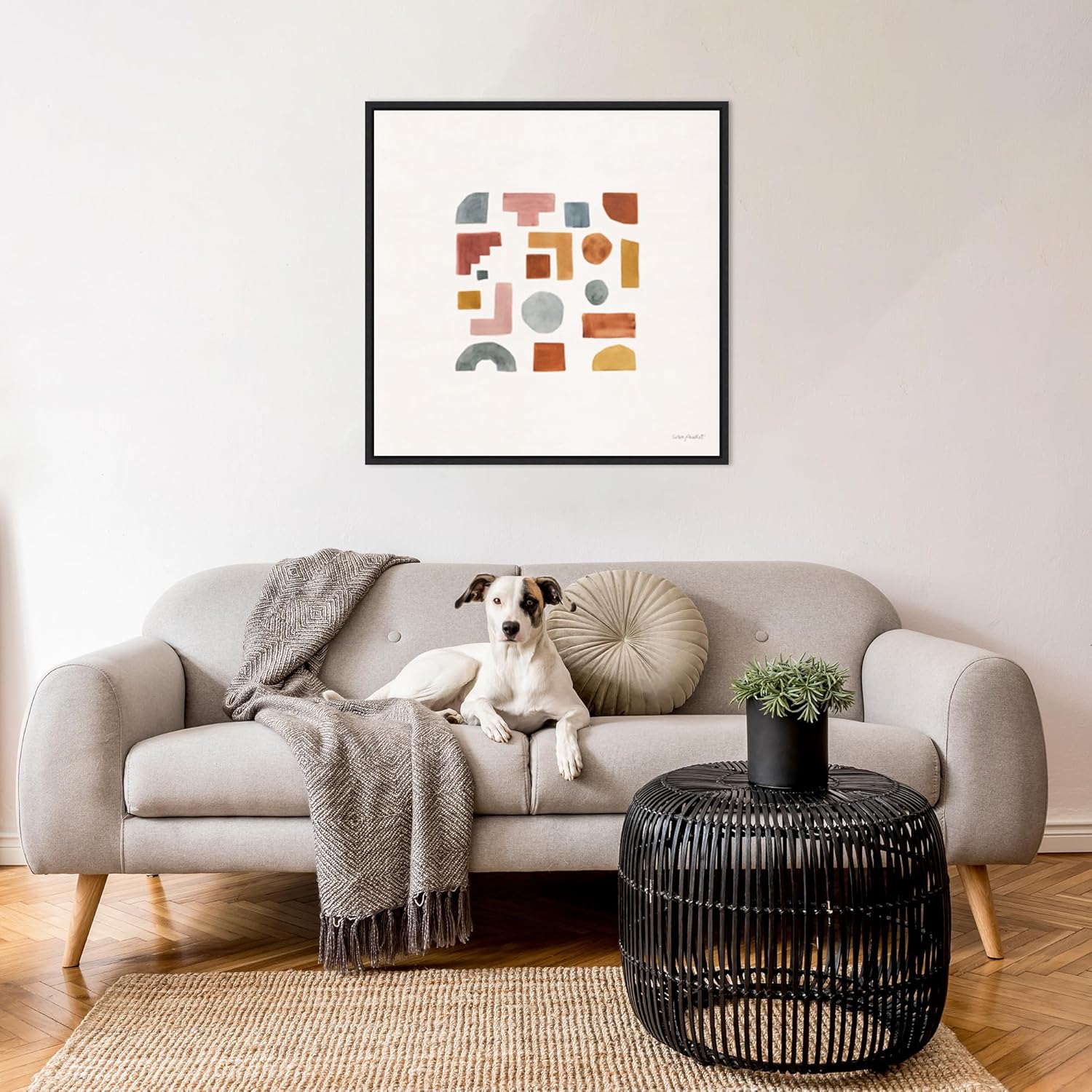 Amanti Art Framed Canvas Wall Art 30x30 Shapes and Forms 03 by Lisa Audit, Framed Wall Art Canvas, Abstract Artwork, Modern Decor, Large Poster Painting for Living Room, Bedroom, Bathroom, Kitchen,