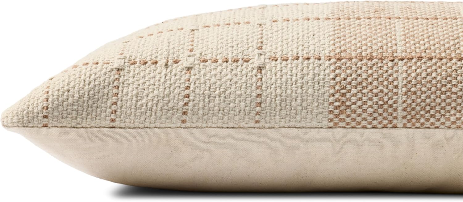 Loloi II Collection PLL0193 Natural/Rust 12'' x 27'' Cover w/Poly Pillow