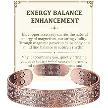 BioMag Magnetic Copper Bracelet for Men, 99.99% Pure Copper Cuff Bangle with 18 Magnets 3500 Gauss, Adjustable Bracelet Jewelry Gift