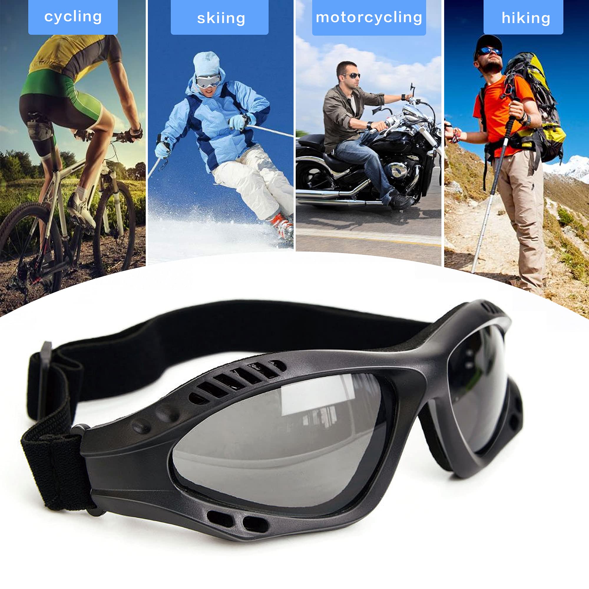 Occhiali protettivi UV da esterno occhiali da moto occhiali protettivi antipolvere occhiali da combattimento occhiali da sole militari occhiali tattici all'aperto per prevenire particelle e
