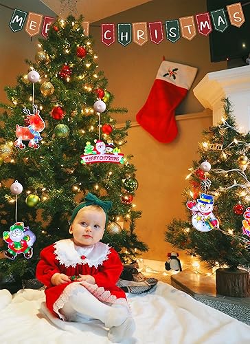 Miniatura 7 de Minetom 5 luces de Navidad para ventana, funcionan con pilas y gancho de ventosa, luces de Papá Noel, reno, Navidad, muñeco de nieve, para