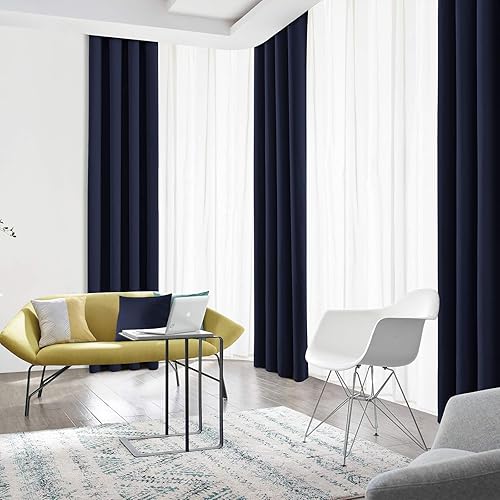 Miniatura 113 de Cortinas Opacas para Dormitorio con Aislamiento Térmico de Ojales Sólidos para Ventana Extra Anchas para Puerta Corredera, Juego de 2 Paneles de