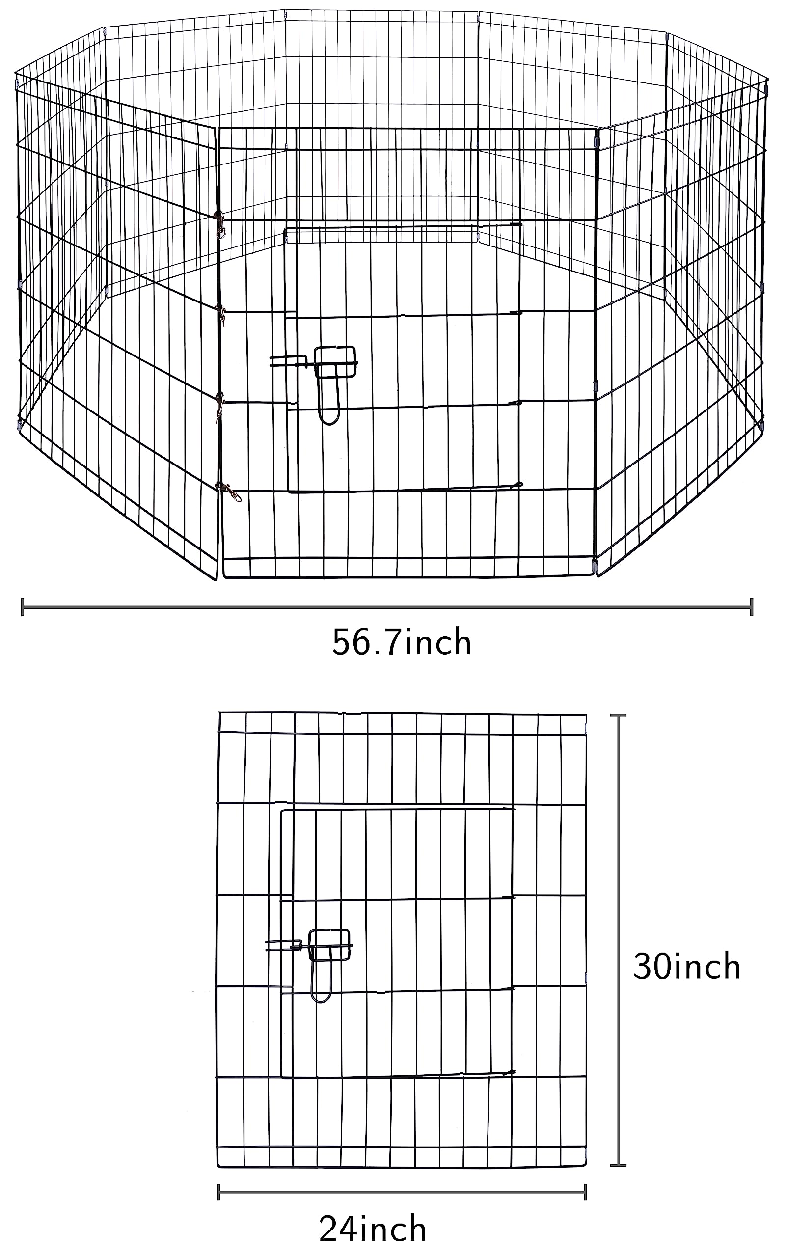 Elevon Recinzione pieghevole in metallo con porta per cani, altezza 76,2 cm