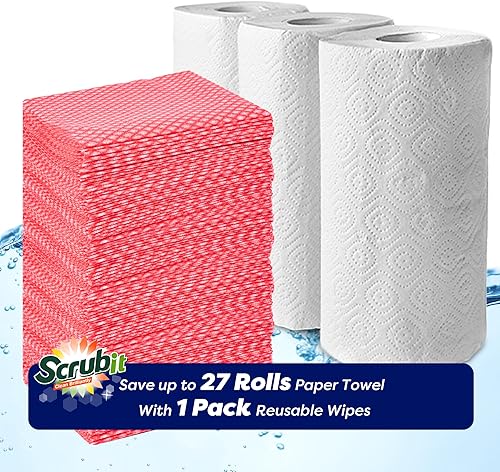 Miniatura 3 de SCRUBIT Toallitas de limpieza reutilizables, toallitas prácticas para cocina y oficina, paños de cocina para lavar platos, toallas de limpieza