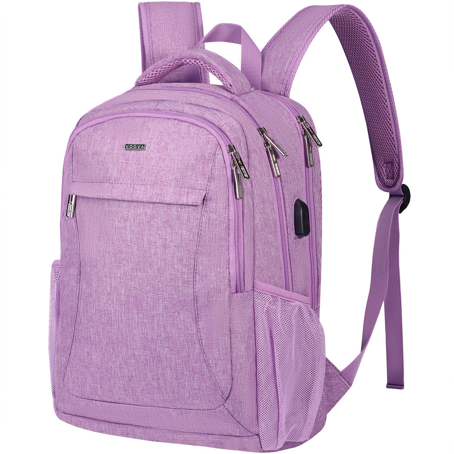 Voova Travel Laptop Backpack, Business Work Laptop Backpack for Women & Men with USB Charging Port, Waterproof Slim Durable College Computer Bag Fits