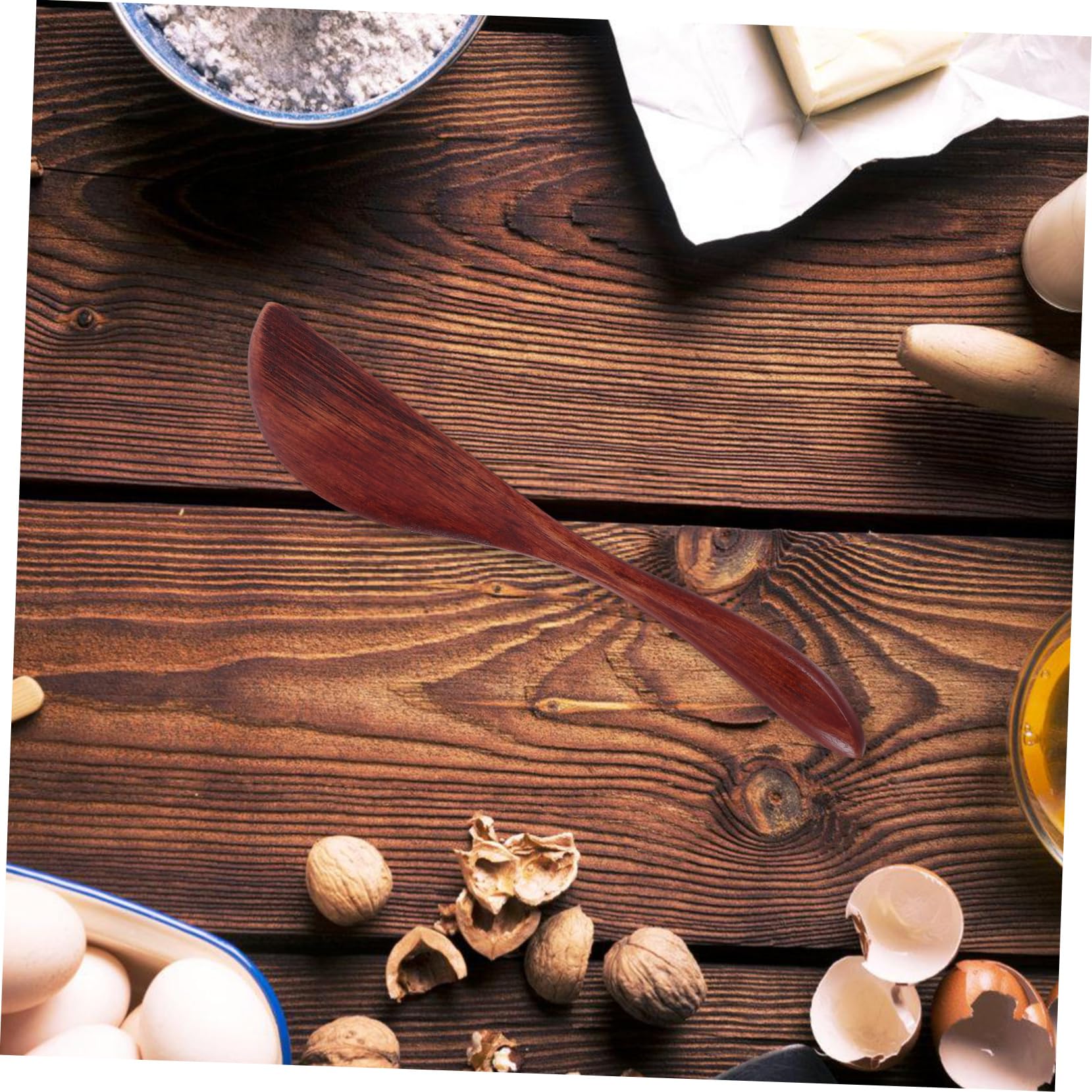 BEBEMOKO Natural Wood Butter Spatula 10pcs Wooden Spreaders Knife Set Kitchen Butter Knifes for Cheese Jam Pastry Present