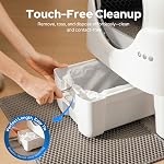 Self Cleaning Litter Box Bags – 6 Rolls (120 Count) Drawstring Liners for Automatic Litter Box, Heavy Duty Leak-Proof, 24.8"x12.6" Fits Most Automatic Waste Drawers
