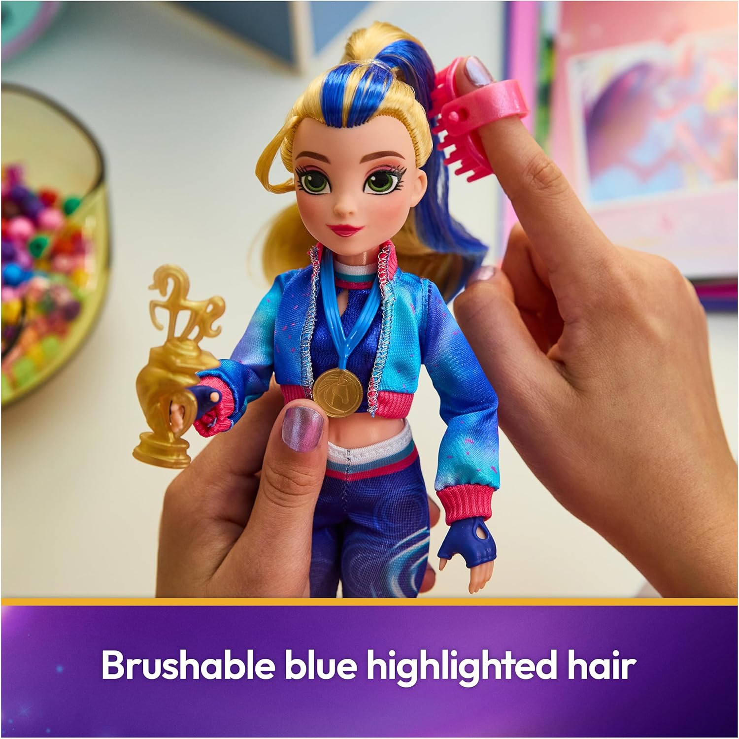 Unicorn Academy, Power of Friendship Isabel Doll with Trophy, Medal & 5 Fashion Accessories, 9.5”, Dolls & Unicorn Toys for Girls Ages 4 and up