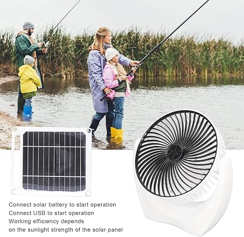 Miniatura 6 de Ventilador de escritorio alimentado por panel solar, 4.5W 5V panel solar alimentado ventilador estable conveniente eficiencia de salida peso ligero