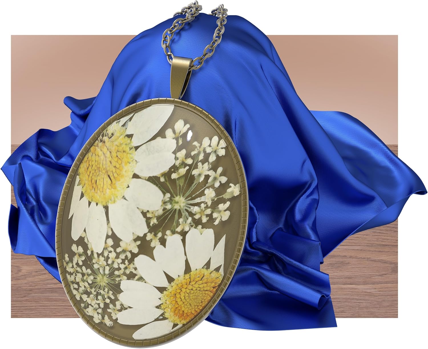 Marigold Pressed Wildflower Necklace October Birth Month Flower Necklace Personalized Handmade Real Flower Handmade Pressed Pendant Gift for Women - Image 5