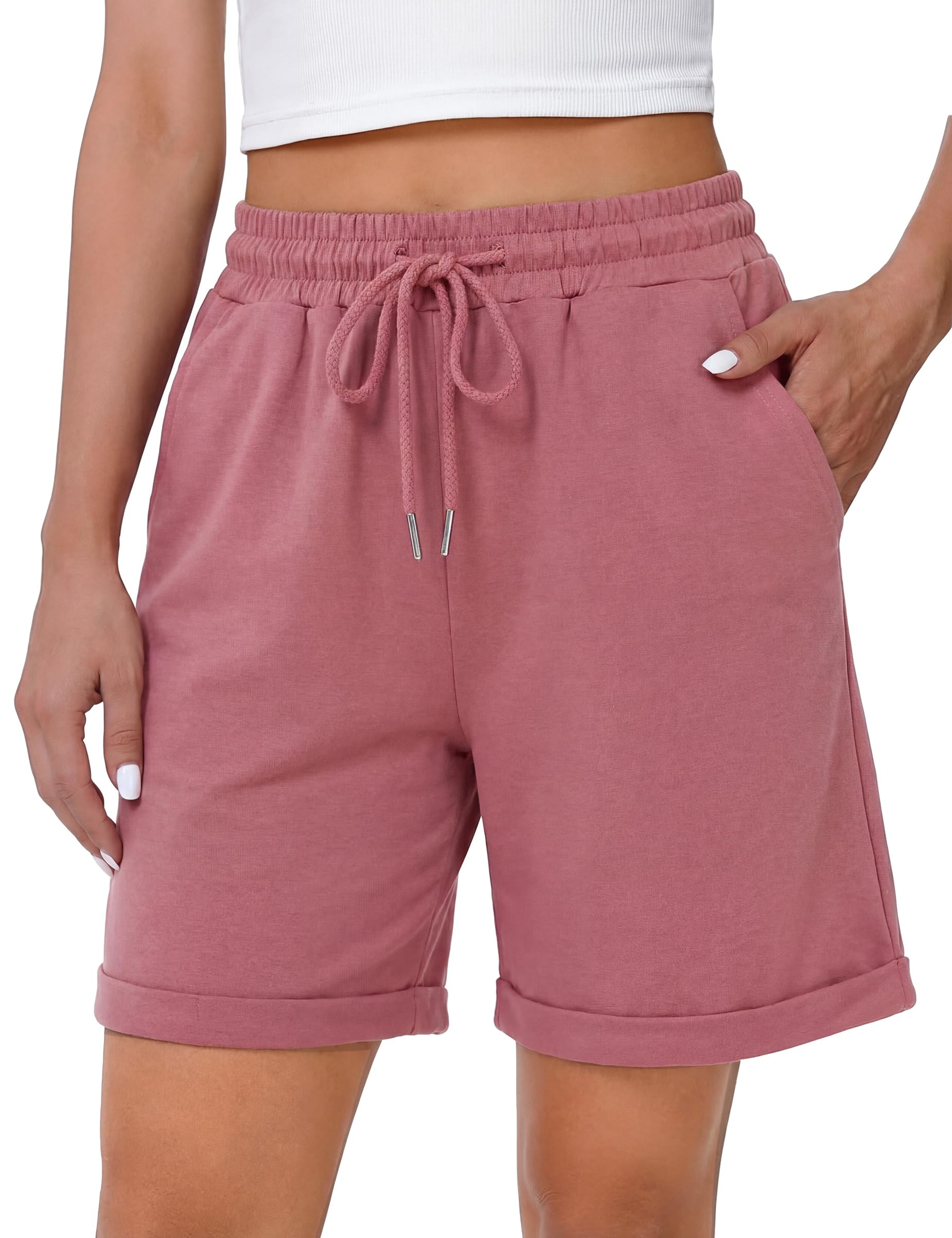 Litherday Short Sport Femme Pantalon de Jogging Court Femme Short de Course Décontracté d’Été avec Poches Running Fitness Casual Short