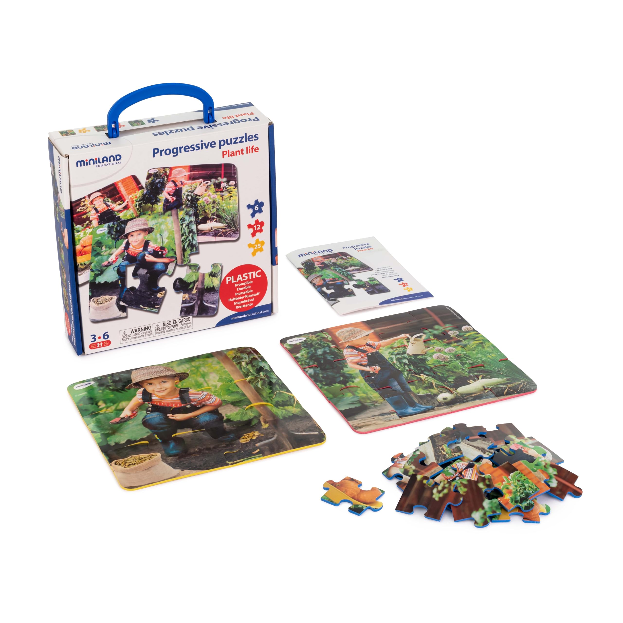 Puzzles progresivos La Vida de una Planta de Miniland para niños a partir de 3 años 4