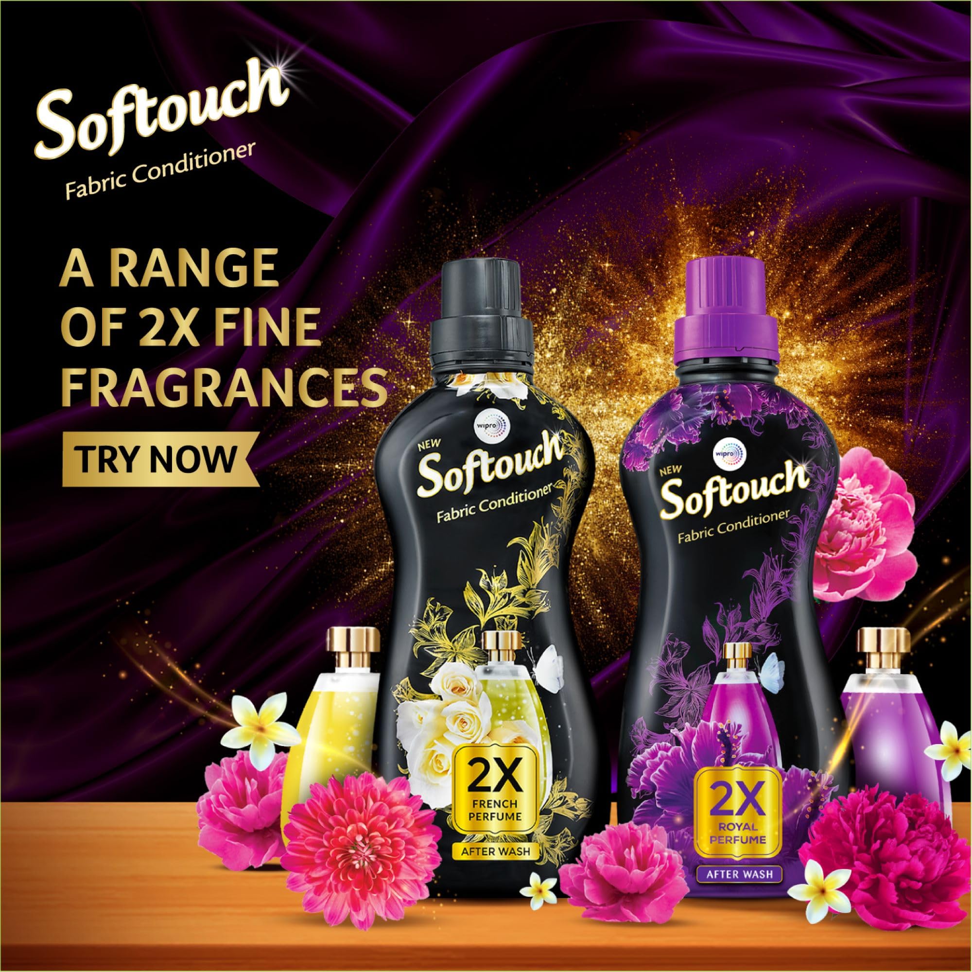 Softouch 2X Royal Perfume 800+200ml Fabric Conditioner with Bergamot, Grapefruit & Jasmine| After Wash Liquid Fabric Softener with & Long-Lasting Fragrance| Suitable for All Clothes 4