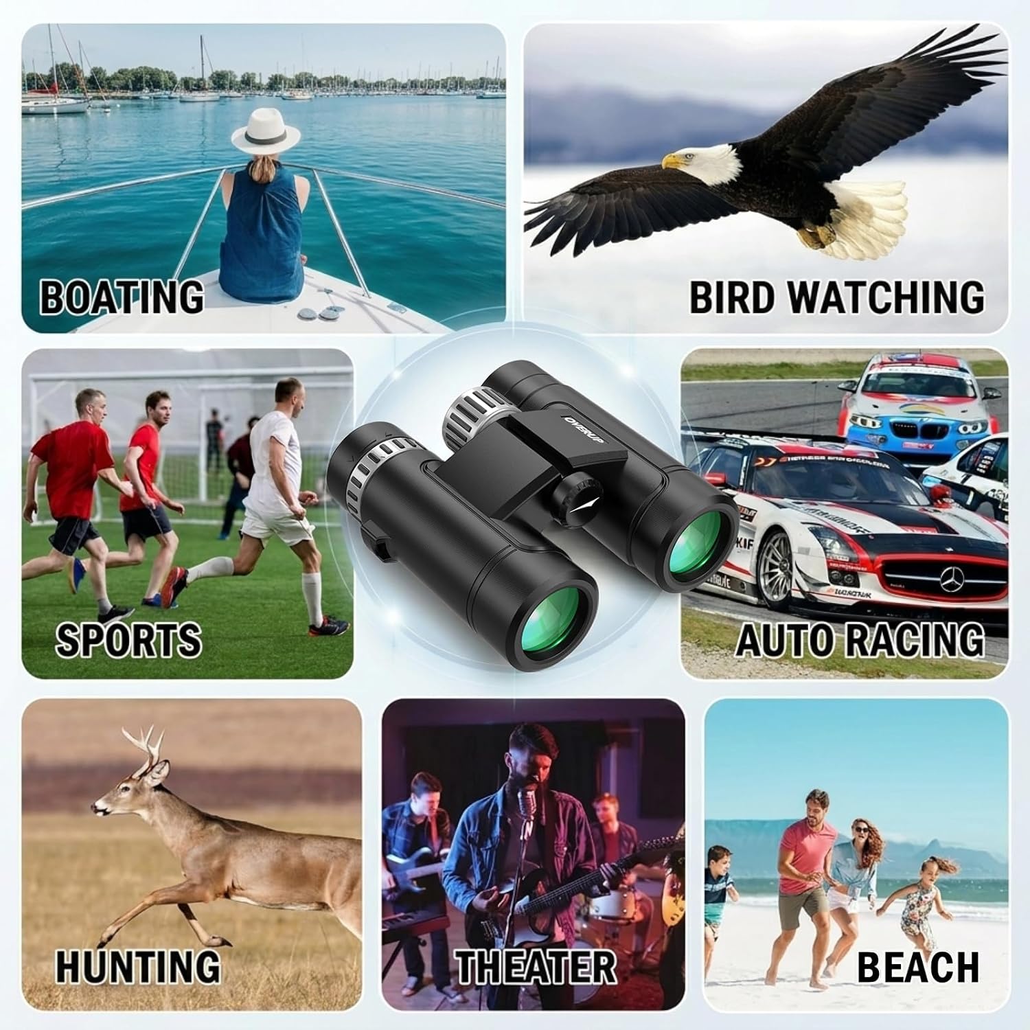 10x26 Compact Binoculars for Kids and Adults, Binoculars for Adults High Powered, BAK4 Prism, FMC Lens, Waterproof Binocular with Low Light Vision for Bird Watching, Outdoor Hunting, Travel, Hiking