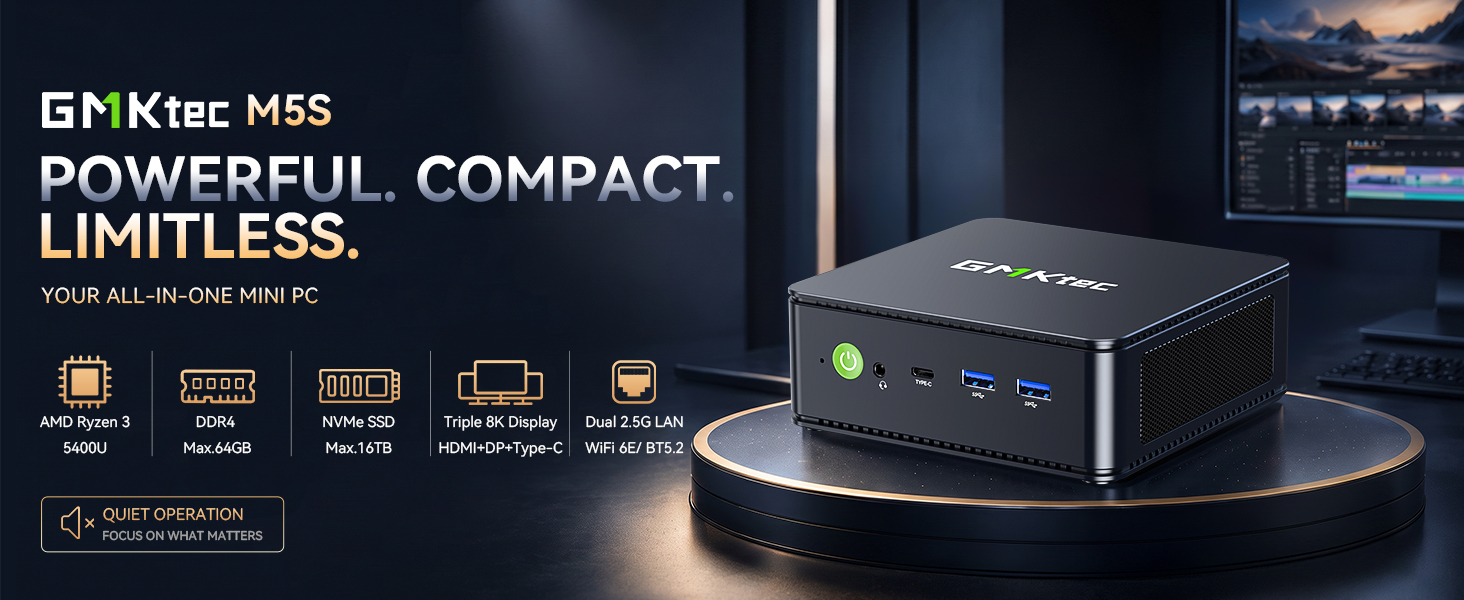 Amazon.com: GMKtec M5S Gaming PC Mini Desktop Computer Ryzen 5400U