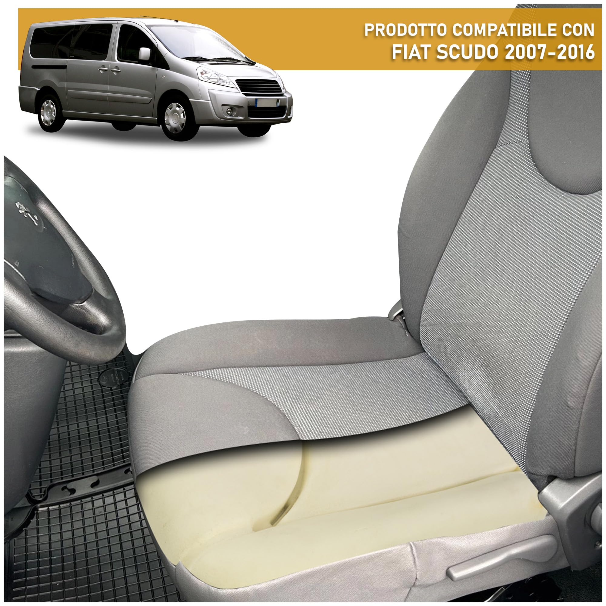 CHROMEMASTER Schiuma Sedile Anteriore Beige | Ricambio Inserto In Poliuretano Per Peugeot Partner (1997-2008) - 3