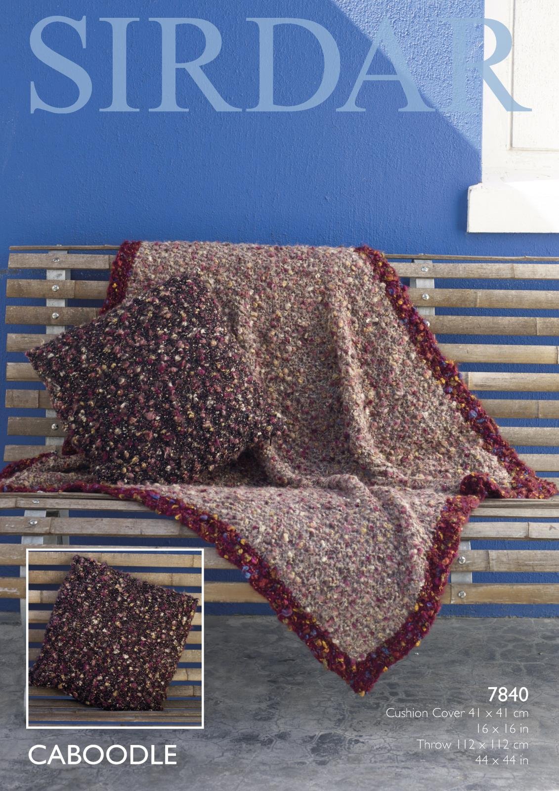 Sirdar 7840 Knitting Pattern Throw And Cushion Cover In Caboodle