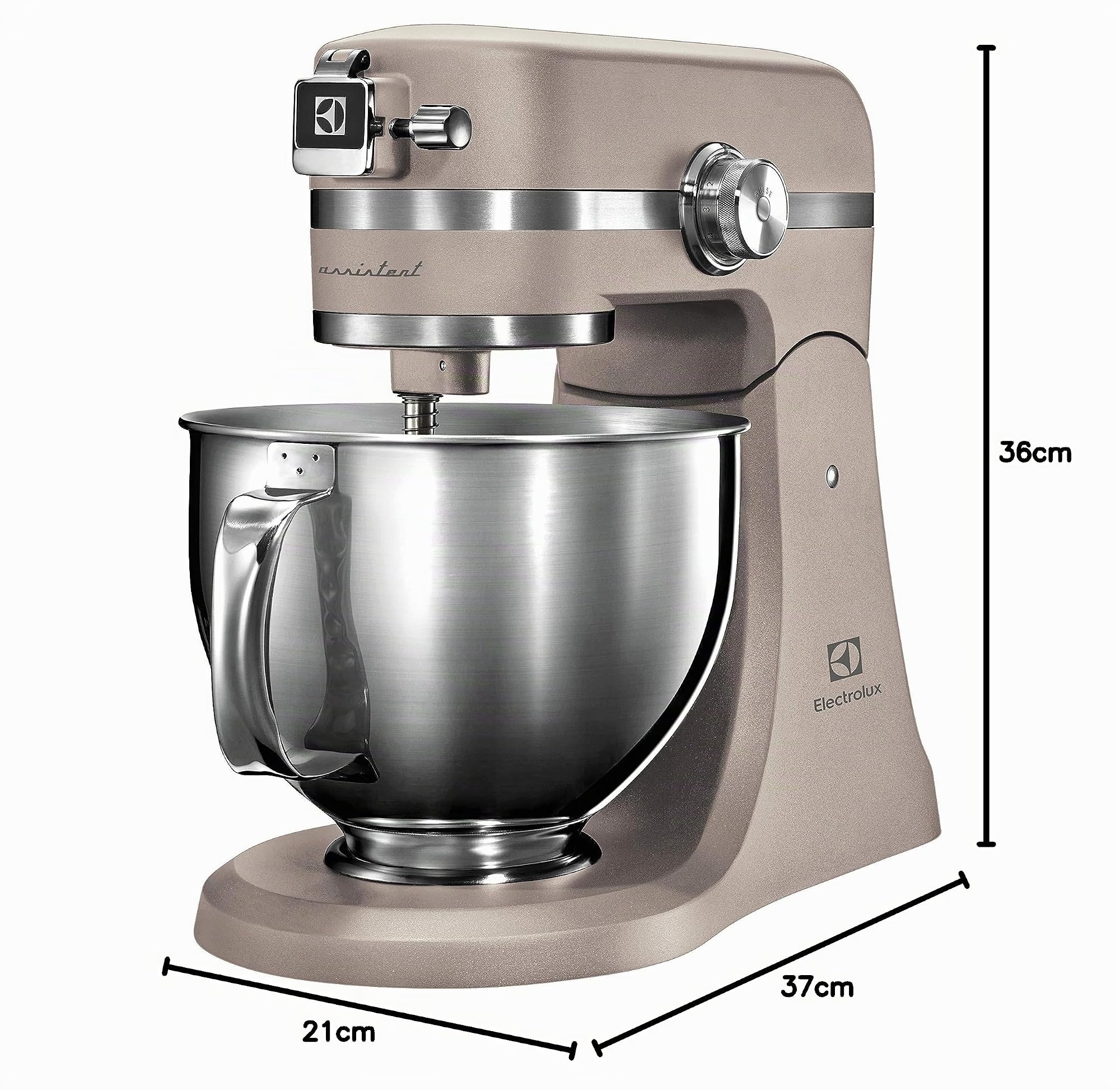 Electrolux Asistente de cocina modelo EKM5570, aparato de cocina con gancho amasador, protección contra salpicaduras, batidor de globos, tapa de fermentación, 1200 W, dos cuencos grandes de 2,9 litros
