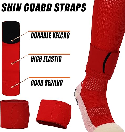 Miniatura 4 de Grip Socks with Leg Sleeves and Shin Guard Straps Anti Slip Non-Skid Durable & Comfy Soccer Socks for Training & Matches