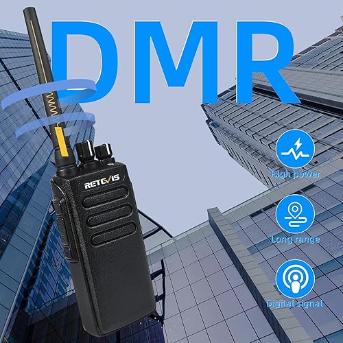 Miniatura 3 de Retevis RT81 DMR Walkie Talkies de largo alcance con micrófono, radio bidireccional impermeable IP67, radio bidireccional de alta potencia, llamada