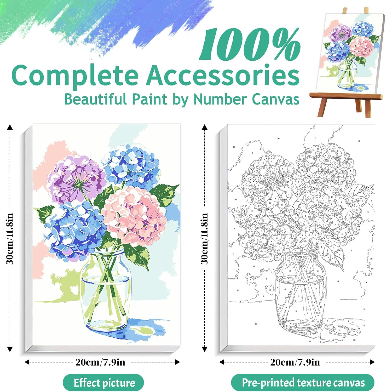 ZTOTZ Framed Paint by Numbers Kit for Adults Flower,Easy Oil Painting Kit image 4