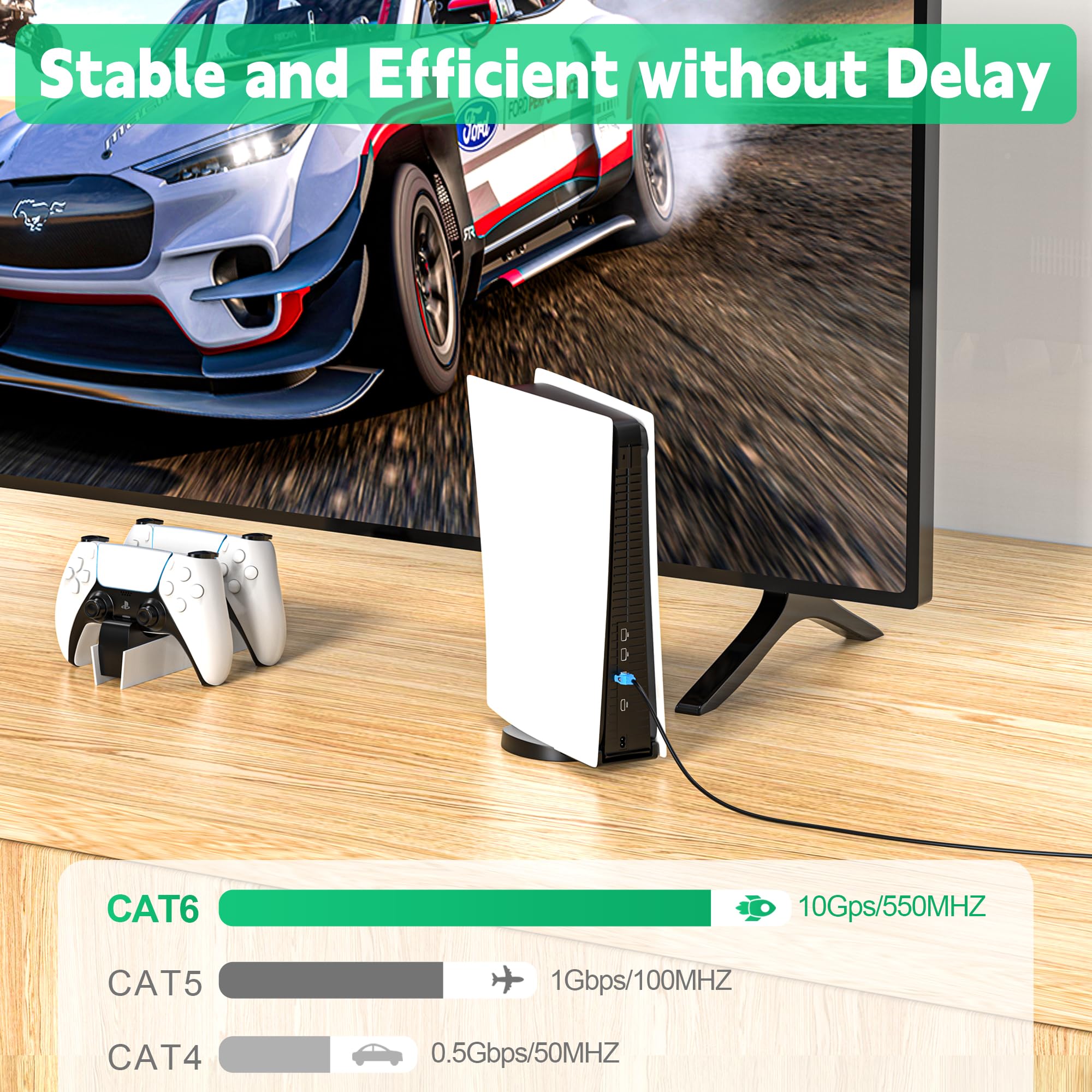 Câble Ethernet extérieur Cat6 de 60 m, enterré direct, robuste à enfouissement direct, cordon solide CCA 24 AWG, POE, UTP, imperméable, résistant aux UV, réseau, Internet, LAN, câble de