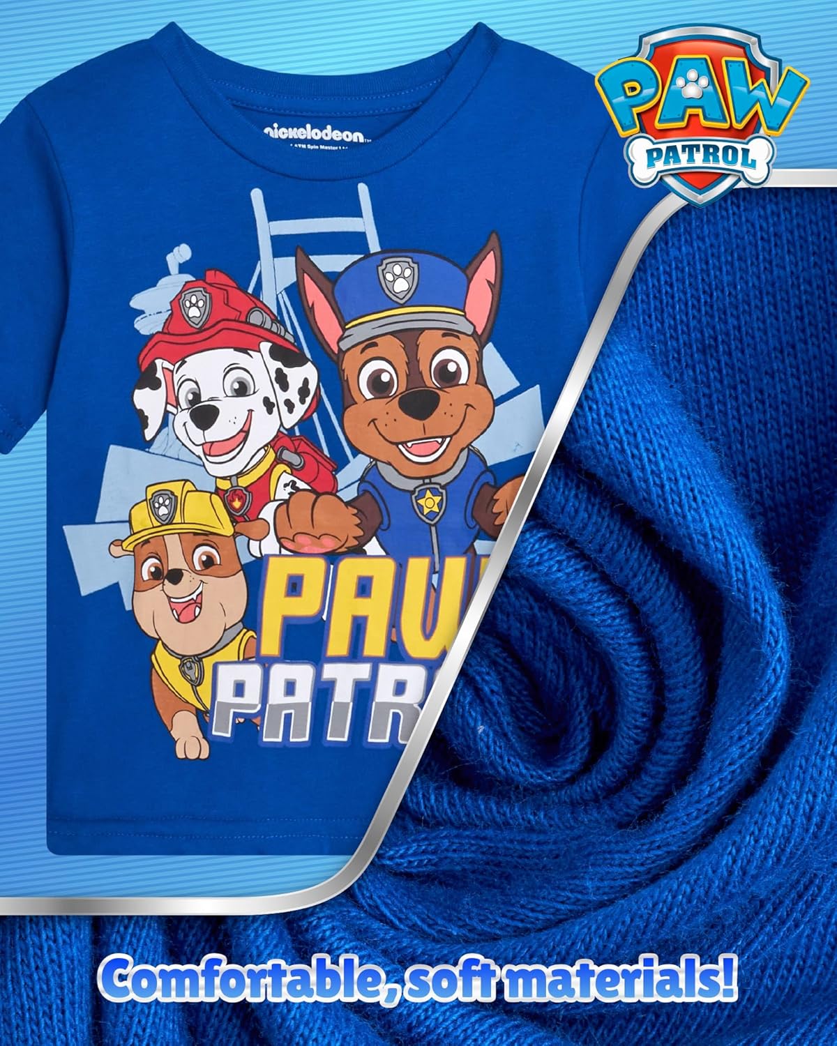 Nickelodeon Toddler Boys Graphic Tees - 2 Pack Paw Patrol Chase Marshall Short Sleeve Graphic T Shirts for Boys (Sizes: 2T-7) - Image 4