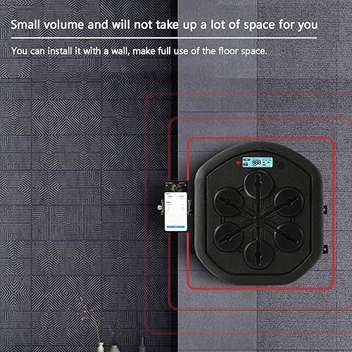 Miniatura 8 de PSKSER Máquina de boxeo musical para adultos  Máquina de boxeo inteligente de reacción objetivo de pared con Bluetooth y guantes, equipo de boxeo